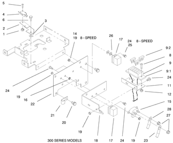 Hoodstand Electrical Housing & Wire Harness Diagram and Parts List for 73363 7900001 - 7999999 Toro Lawn Tractor