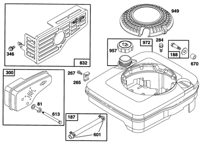 Engine Briggs & Stratton Model 122702-0182-01 Diagram and Parts List for 20907B 4900001 - 4999999 Toro Lawn Mower