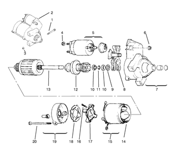 Starter System Diagram and Parts List for 72102 8900001 - 8900399 Toro Lawn Tractor