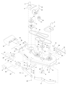 Deck Assembly Diagram and Parts List for 74513 403224659-404314199 Toro Lawn Mower