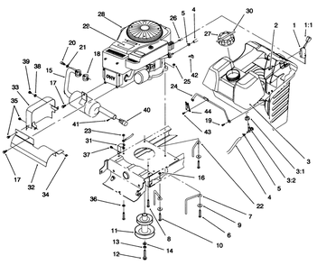 Engine Assembly Diagram and Parts List for 71218 6900001 - 6999999 Toro Lawn Tractor