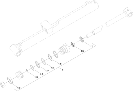 Right Hand Hydraulic Lift Cylinder  Assembly No. 104-6269 Diagram and Parts List for 22322 402000000 - 404719999 Toro Lawn Tractor Accessories