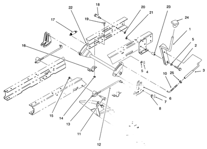 Height Of Cut Assembly Diagram and Parts List for 71196 6900001 - 6999999 Toro Lawn Tractor