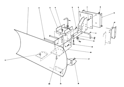 Grader Blade Assembly (Model No. 59099) Diagram and Parts List for 38090 3000001 - 3999999 Toro Snow Blower