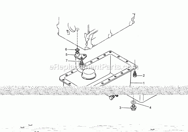 Oil Pan Assembly Diagram and Parts List for 74265 260000001-260999999 Toro Lawn Mower