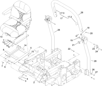 Part Location Diagram of 103-5181 Toro LINK-SEAT STOP, LOWER