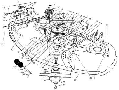 Deck & Spindle Assembly Diagram and Parts List for 30544 690001 - 699999 Toro Lawn Mower
