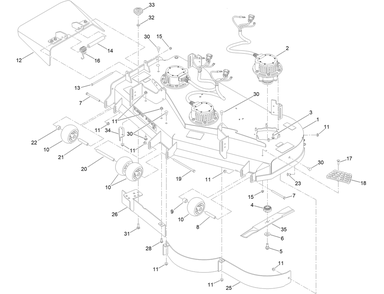 Deck Assembly Diagram and Parts List for 18752 400000000 - 414889586 Toro Lawn Tractor