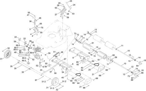 Traction And Height-Of-Cut Assembly Diagram and Parts List for 2657 410070000 - 999999999 Toro Lawn Mower