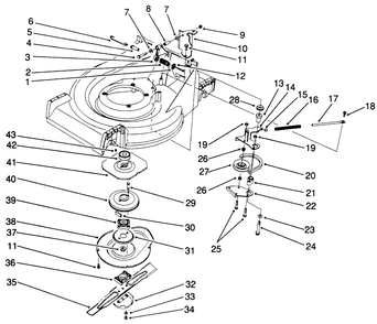 Blade Brake Clutch Assembly Diagram and Parts List for 26621 0000001 - 0999999 Toro Lawn Mower