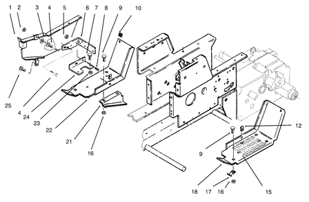 Belt Guard & Footrests Diagram and Parts List for 73362 6900001 - 6999999 Toro Lawn Tractor