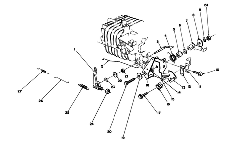 Governor Assembly (Model No. 47ph-7) Diagram and Parts List for 16212C 8000001 - 8999999 Toro Lawn Mower