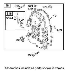 Crankcase Assembly Diagram and Parts List for 12004TC 220000001 - 220999999 Toro Lawn Tractor