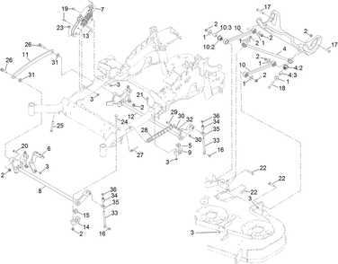 Deck Lift Assembly Diagram and Parts List for 72926 400000000 - 412999999 Toro Lawn Tractor