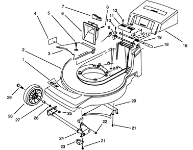 Housing Assembly Diagram and Parts List for 20903B 4900001 - 4999999 Toro Lawn Mower