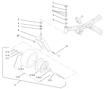 Caster And Wheel Assembly Diagram and Parts List for 74228 (210000001-210999999)(2001) Toro Lawn Mower