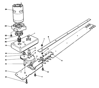 Gear Box And Blade Assembly Diagram and Parts List for 51730 0000001 - 0999999 Toro Trimmer