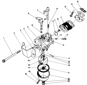 Carburetor Assembly (Engine Model No. 47pk9) Diagram and Parts List for 38186 0000001 - 0999999 Toro Snow Blower
