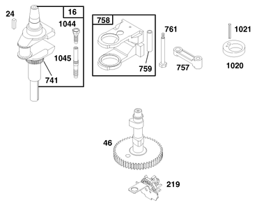 Engine Briggs & Stratton Model 28m707-0127-01 Diagram and Parts List for 70183 7900001 - 7999999 Toro Lawn Tractor