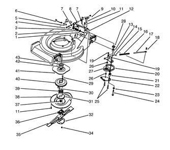 Blade Brake Clutch Assembly Diagram and Parts List for 26631BC 5900001 - 5999999 Toro Lawn Mower