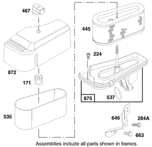 Engine Briggs & Stratton Model 28n777-1174-E1 Diagram and Parts List for 71198 9900001 - 9999999 Toro Lawn Tractor