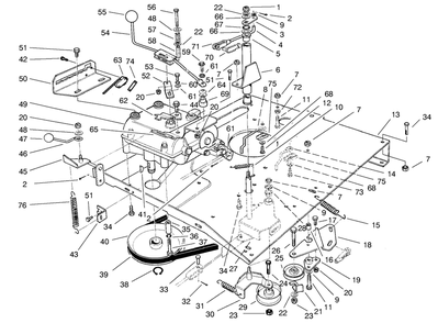 Transmission & Linkage Assembly Diagram and Parts List for 70041 8900001 - 8999999 Toro Lawn Tractor