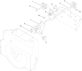 Impeller Drive Assembly Diagram and Parts List for 37798 413000000 - 416159999 Toro Snow Blower