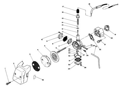 Carburetor & Air Cleaner Assembly Diagram and Parts List for 51642 7000001 - 7999999 Toro Trimmer