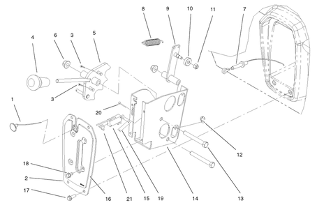 Shifter Assembly Diagram and Parts List for 12003 220000001 - 220999999 Toro Lawn Tractor
