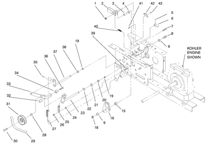 Hydro Drive & Parking Brake Diagram and Parts List for 73423 7900001 - 7999999 Toro Lawn Tractor