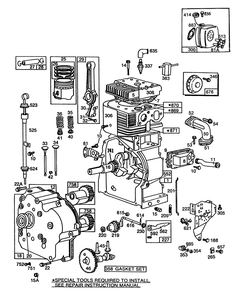 Engine Briggs & Stratton Model No. 252416-0735-01 Diagram and Parts List for 38095 7000001 - 7999999 Toro Snow Blower