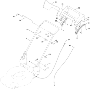 Handle Assembly Diagram and Parts List for 21771 410000000 - 411999999 Toro Lawn Mower