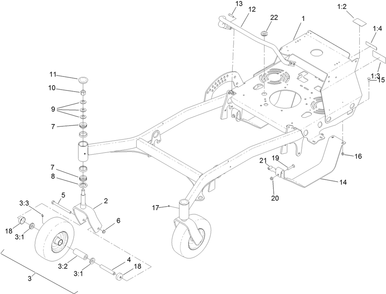 Frame Assembly Diagram and Parts List for 44430 406914110-406914137 Toro Lawn Mower