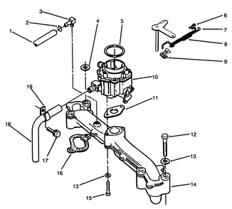 Intake Manifold Diagram and Parts List for 73501 59002869 - 59002946 Toro Lawn Tractor