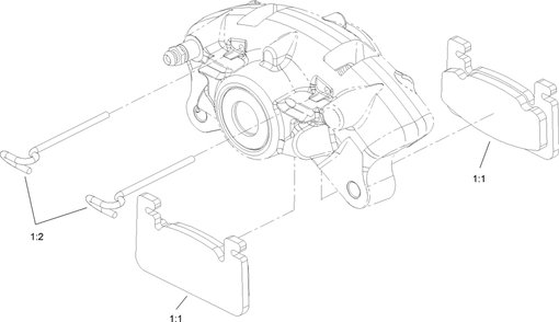 Right Hand Caliper Assembly No. 107-0362 Diagram and Parts List for 12004 240000001 - 240999999 Toro Lawn Tractor