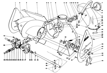 Auger Assembly Diagram and Parts List for 38070 8000001 - 8999999 Toro Snow Blower