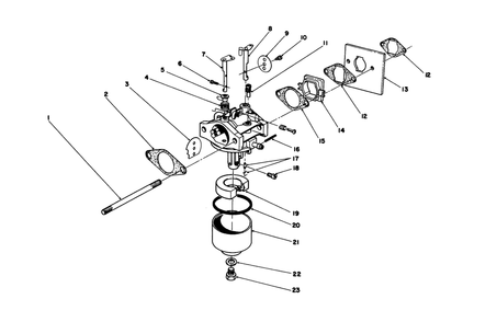 Carburetor Assembly Diagram and Parts List for 16202C 5000001 - 5999999 Toro Lawn Mower