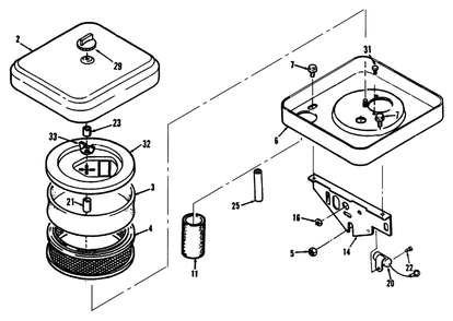Air Cleaner Diagram and Parts List for 73421 5901047 - 5999999 Toro Lawn Tractor