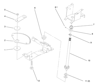 Lower Steering Diagram and Parts List for 72104 8900001 - 8900599 Toro Lawn Tractor