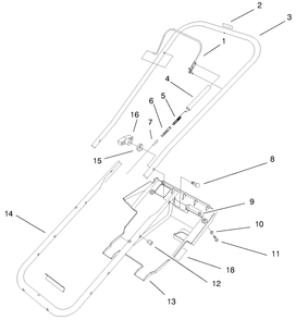 Handle Assembly Diagram and Parts List for 38175 9900001 - 9999999 Toro Snow Blower