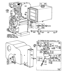 Carburetor Assembly Diagram and Parts List for 31763 7000001 - 7999999 Toro Snow Blower