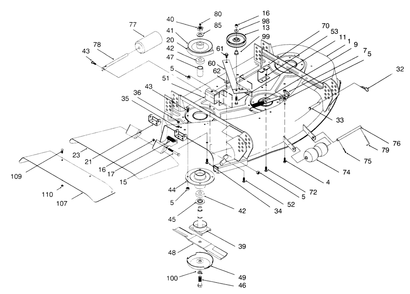 Part Location Diagram of 94-5833 Toro DISCONTINUED