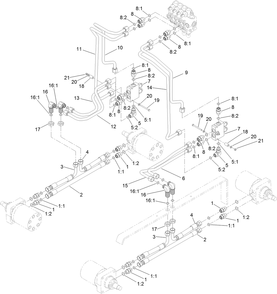 Hydraulic Motor Assembly Diagram and Parts List for 22318 409342969 - 409809999 Toro Lawn Tractor Accessories