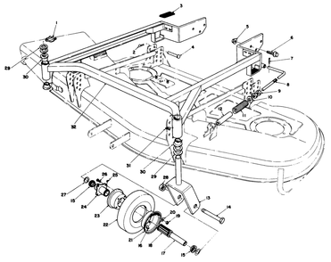 Carrier Frame Assembly Diagram and Parts List for 30152 800001 - 899999 Toro Lawn Mower