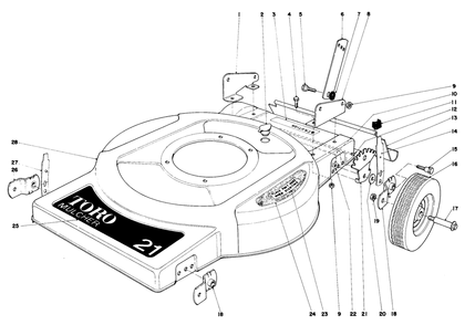 Housing Assembly Diagram and Parts List for 18017 8000001 - 8999999 Toro Lawn Mower