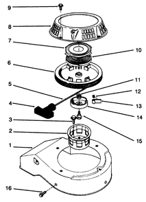 Recoil Assembly (Model No. 47pr4-3) Diagram and Parts List for 22031 5900001 - 5999999 Toro Lawn Mower