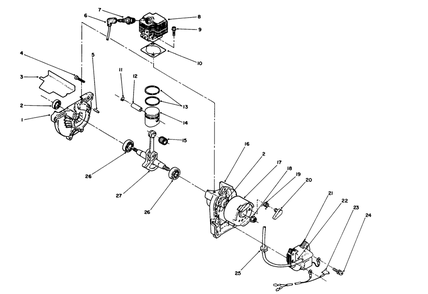 Engine Assembly (Continued) Diagram and Parts List for 51637 1000001 - 1999999 Toro Trimmer