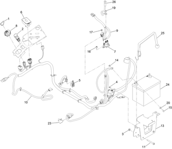 Electrical Assembly Diagram and Parts List for 76601 413000000 - 414709525 Toro Lawn Tractor
