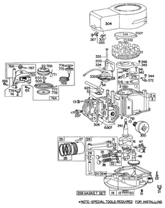 Engine Briggs & Stratton Model 92908-1746-01 Diagram and Parts List for 16600 7000001 - 7999999 Toro Lawn Mower