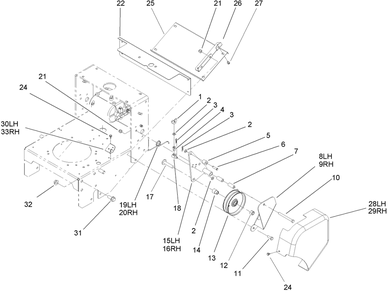 Lower Control Assembly Diagram and Parts List for 30314TE (260000001-260999999)(2006) Toro Lawn Mower